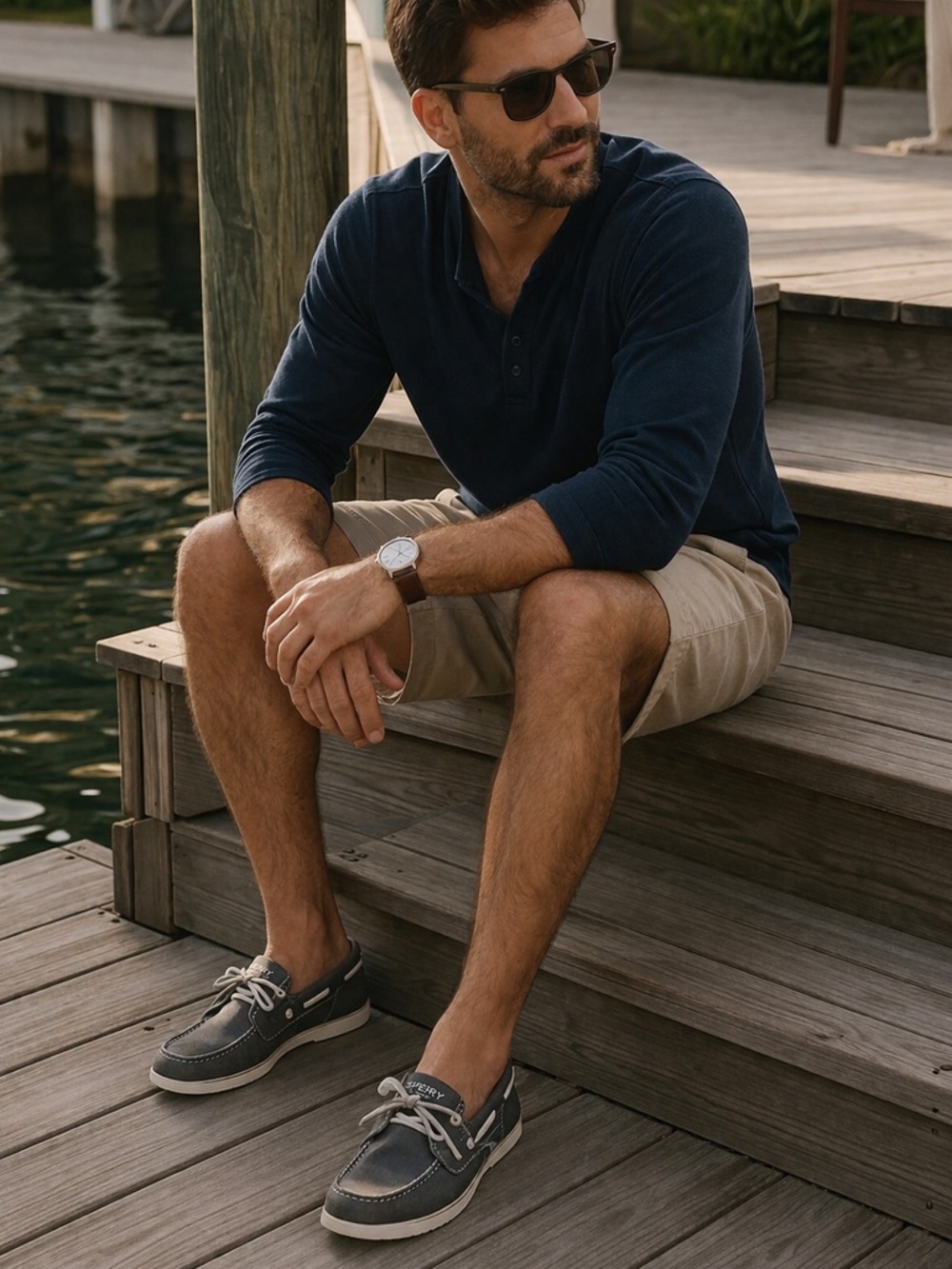 ⛵️Sperry Top-Sider Gray Canvas Boat Shoes Men’s 9 Memory Foam Lace Up Casual.